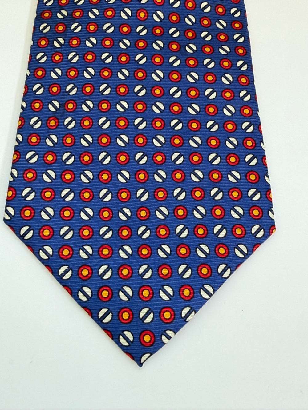 Lauren Ralph Lauren Silk Tie Blue Geometric Dot Classic Preppy Mens Necktie